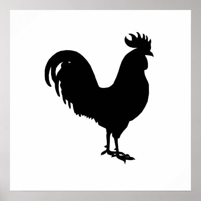 Poster Silhouette du coq (Devant)