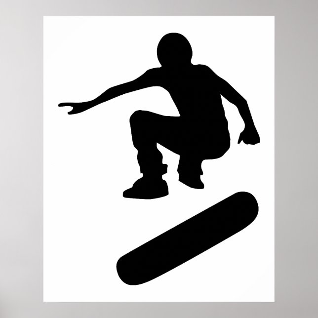 Poster silhouette du skateboard (Devant)