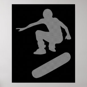 Poster silhouette du skateboard