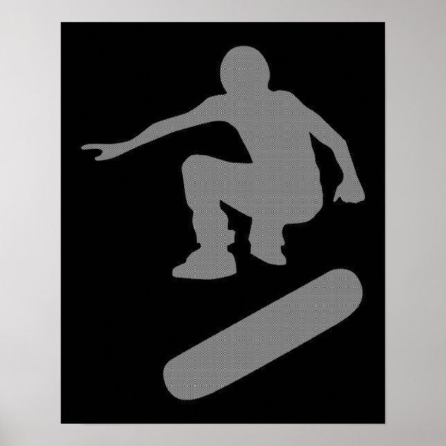 Poster silhouette du skateboard (Devant)