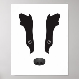 Poster Silhouette du visage de Badger