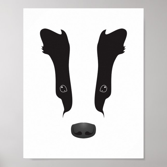 Poster Silhouette du visage du Badger (Devant)