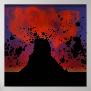 Poster Silhouette du volcan