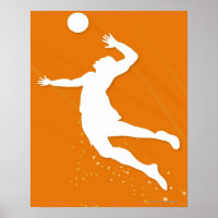 Silhouette d'un homme jouant au volley-ball