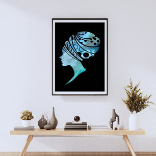 Poster Silhouette D'Une Femme Africaine