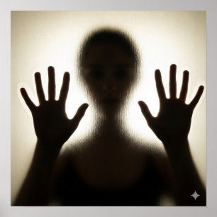 Poster Silhouette éffrayante sur verre