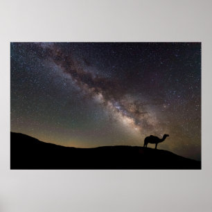 Poster Silhouette et Milkyway de chameau