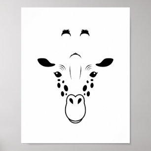 Poster Silhouette face Giraffe