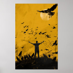 Poster Silhouette Golden Sunset