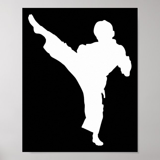 Poster Silhouette Karate Fighter Shotokan Martial Arts Ta (Devant)