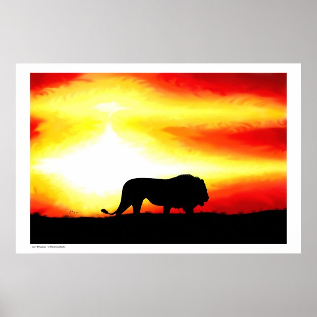 Poster Silhouette Lion (Devant)