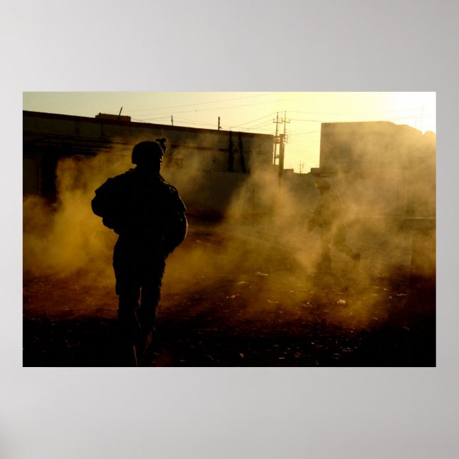 Poster Silhouette militaire (Devant)