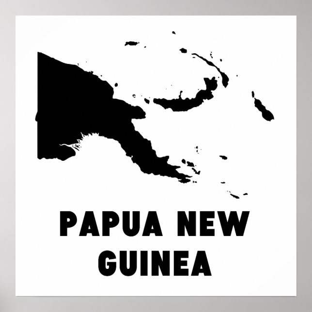 Poster Silhouette Papouasie-Nouvelle-Guinée (Devant)