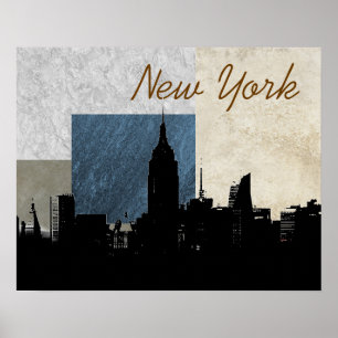 Poster Silhouette Pop Art New York