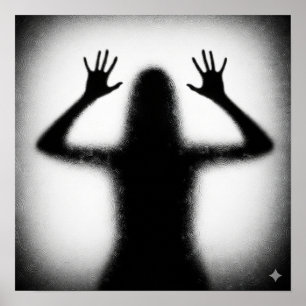 Poster Silhouette sur verre givré