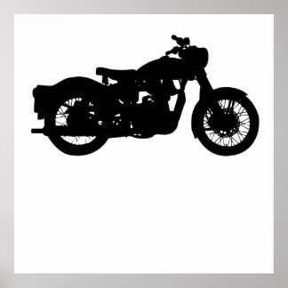 Poster Silhouette vintage moto