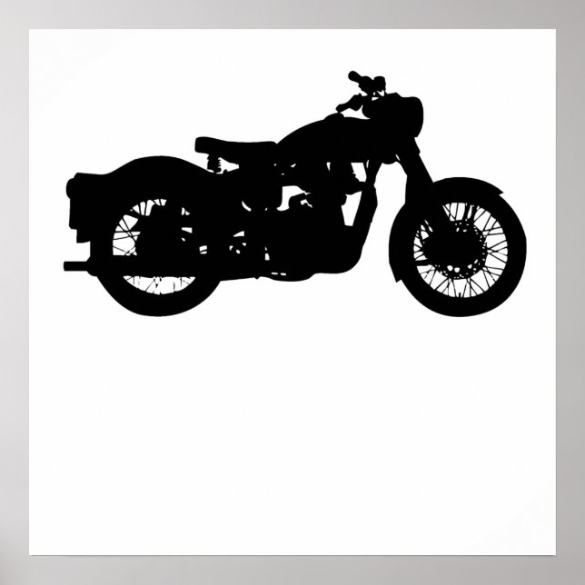 Poster Silhouette vintage moto (Devant)