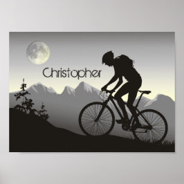 Poster Silhouette VTT et Lune personnalisées