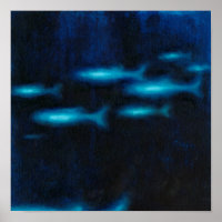Silhouettes de poisson bleu translucide