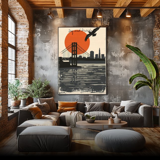 Poster Silhouettes de San Francisco - Golden Gate Reflect (Créateur téléchargé)