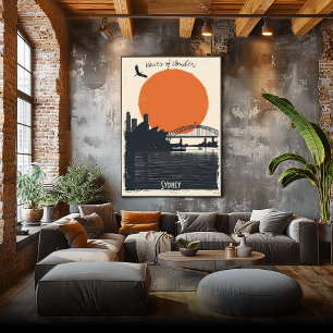 Poster Silhouettes de Sydney - Réflexions sur le pont por