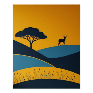 Poster Silhouettes sereines