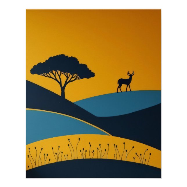 Poster Silhouettes sereines (Devant)
