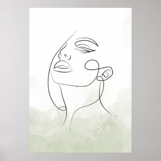 Poster Silhueta rosto feminino