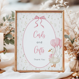 Poster Silly Goose Girl Birthday Cartes et cadeaux