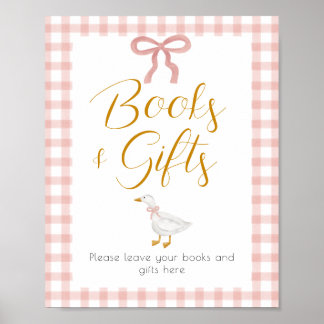 Poster Silly Goose Pink Gingham Baby Shower Gift Table