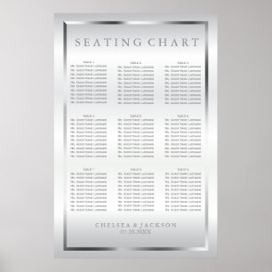 Poster Silver and White Satin - 9 Seating Chart