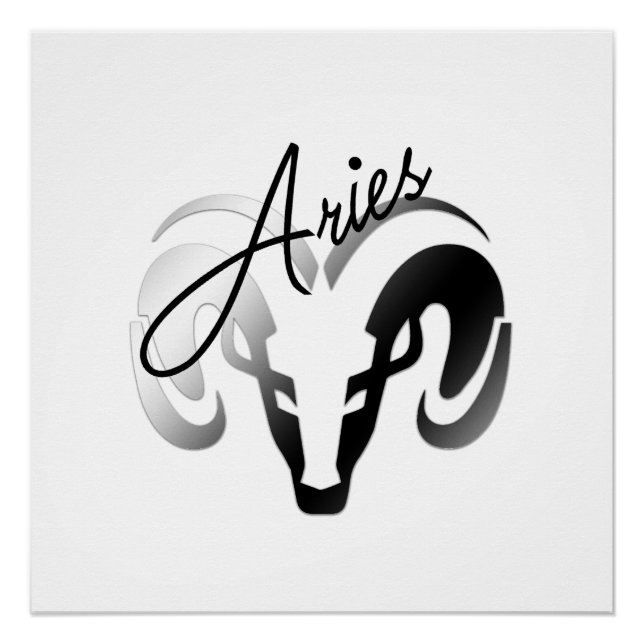 Poster Silver Aries le bélier Zodiac (Devant)