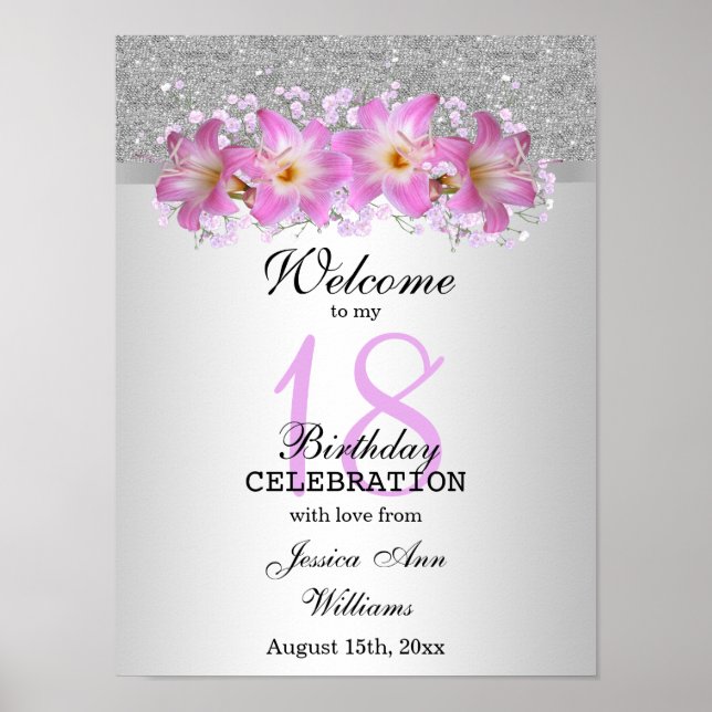 Poster Silver Classy & Belladonna Lilies 18e anniversaire (Devant)