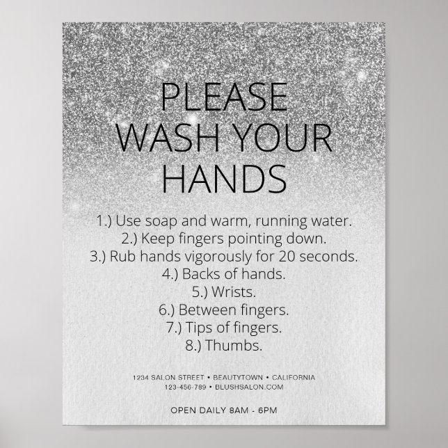 Poster Silver Covid Health Safety Parties scintillant Coi (Devant)