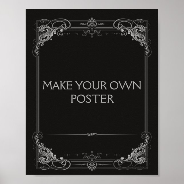 Poster SILVER Mariage ou signe de parti faire votre propr (Devant)