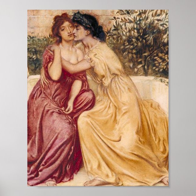 Poster Simeon Et Solomon Sappho Et Erinna Dans Un Jardin (Devant)
