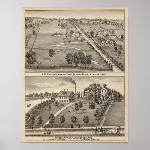 Poster Simmon's Prairie Farm, Kenosha Water Cure