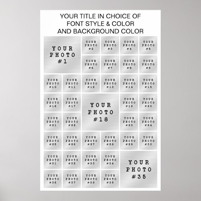 Poster Simple 39 Photo Collage Couleur et Texte Personnal (Devant)