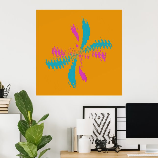 Poster Simple Abstrait Papillon Motif Messy Vol (Bureau à domicile)