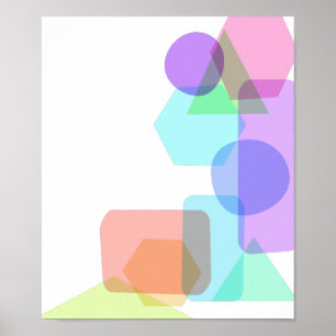 Poster Simple Asymmetrical Pastel Color Geometric