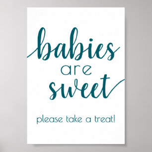 Poster Simple Babies are Sweet   Fall Orange Shower Sign