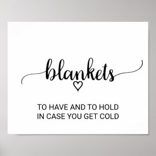 Poster Simple Black Calligraphy Blankets