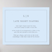 Simple Blue Late Night Diapeurs Baby shower Jeu