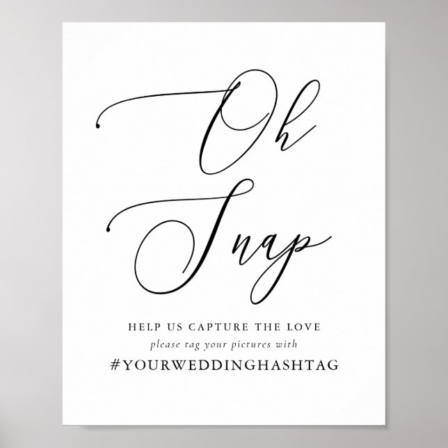 Poster Simple calligraphie Mariage russe Hashtag (Devant)