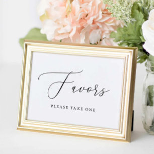 Poster Simple calligraphie Noces rustiques Faveurs Signer