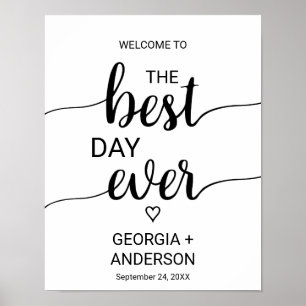 Poster Simple Calligraphie Noire Le Meilleur Jour Jamais 