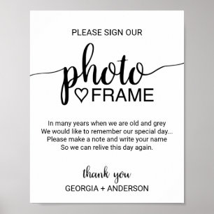 Poster Simple calligraphie noire Signale Notre cadre phot