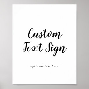 Poster Simple Calligraphy Wedding Custom Text Sign