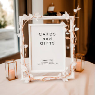Poster Simple Cartes Noir Et Blanc Cadeaux Mariage Signal