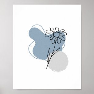 Poster Simple Chic minimaliste Abstrait Style Boho Floral